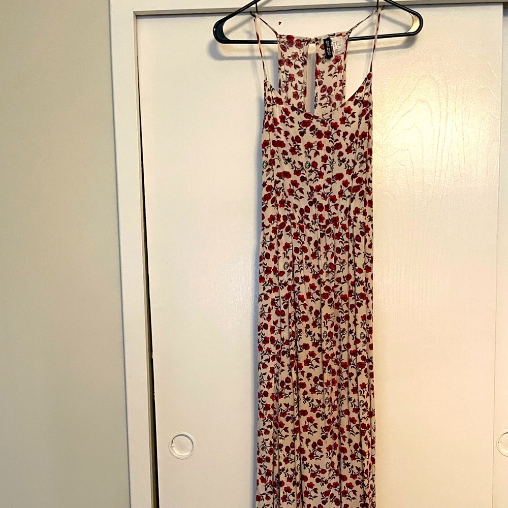 Cream colored maxi with roses
